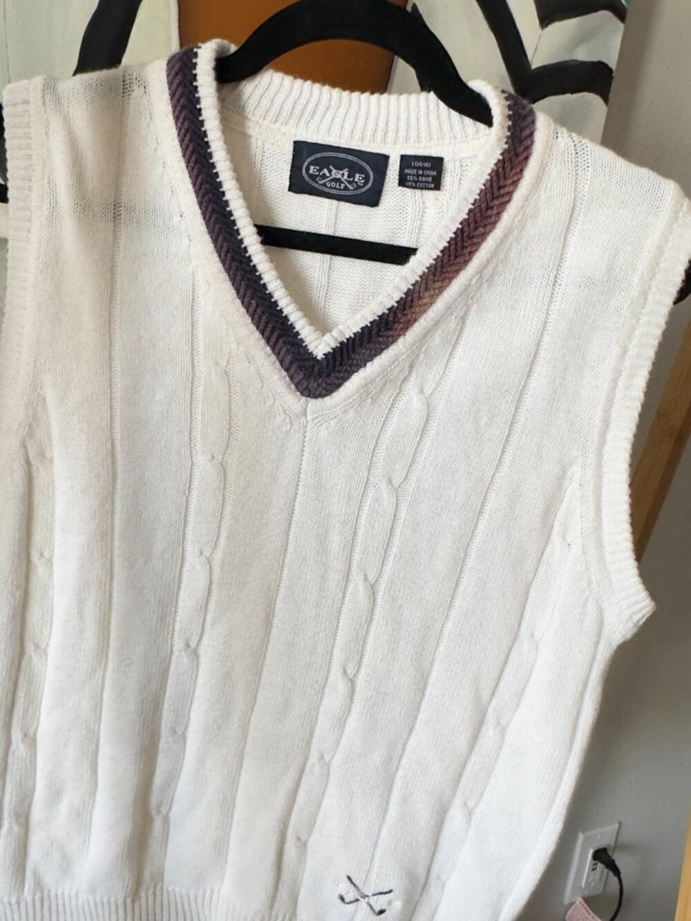 Vintage Eagle Golf Cable Knit Sweater Vest 🤍⛳